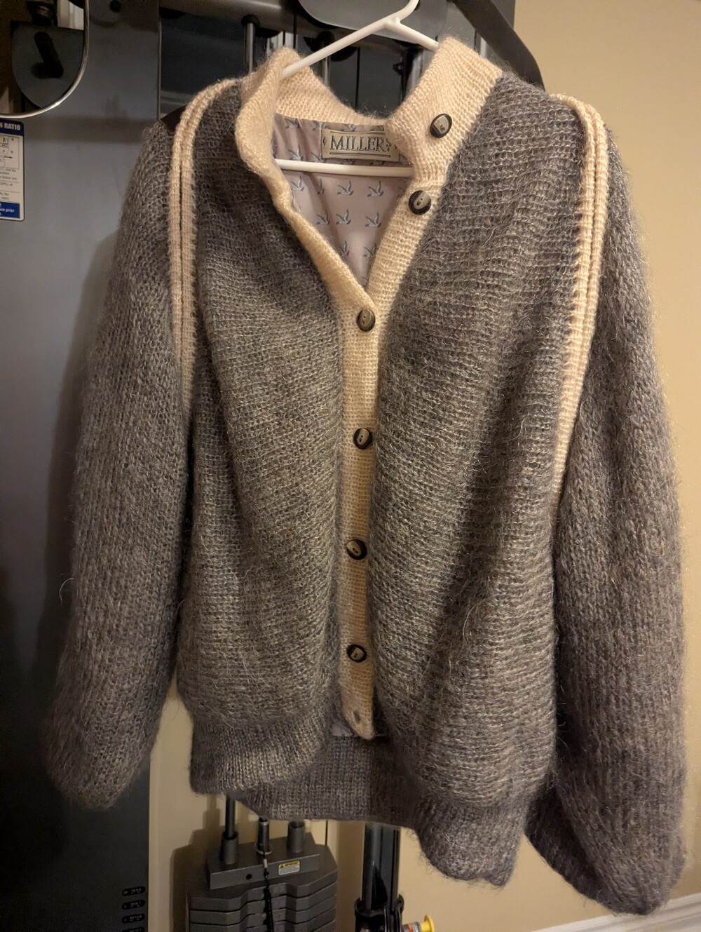 Vtg MILLERS England Mohair Wool Cardigan Sweater Jacket